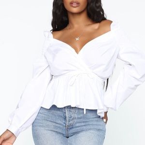 White Surplice Blouse